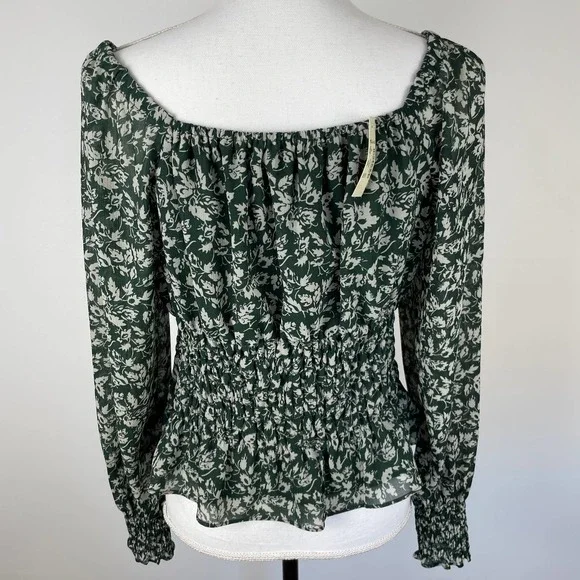 Madewell Floral Georgette Top in Forest Leaves - Picture 11 of 14